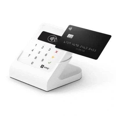 Image of SumUp Air Bundle Card Reader &amp; Charging Station contactless payments with Credit Debit Card.
