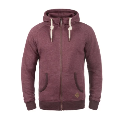 Image of Solid Vitu Zip Hoodie Men&#039;s Jacket, Size:XL, Colour:Wine Red Melange (8985)