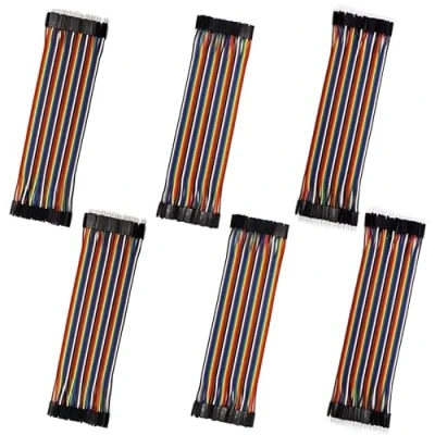 Image of 240pcs Multicolored Dupont Wire 40pin Male to Female,40pin Female Female, Breadboard Jumper Ribbon Cables Kit Compatible with Arduino Projects (6 * 20CM)