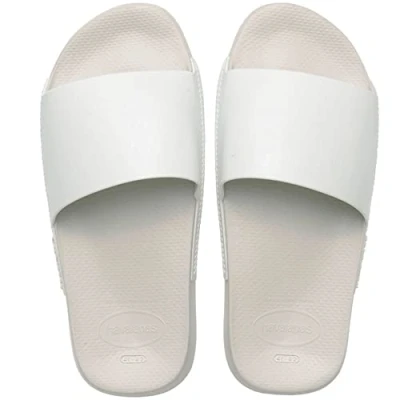 Image of Havaianas Unisex Slide Classic Flip Flop, White, 1/2 UK