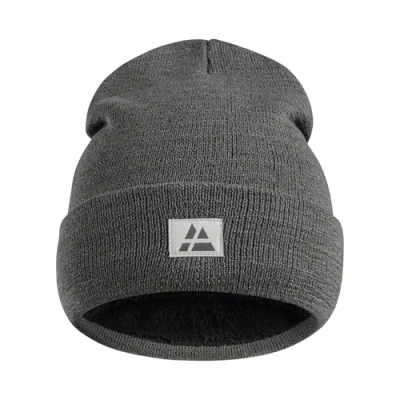 Image of DANISH ENDURANCE Fleece Beanie, Recycled Warm Polar Lined Hat, Thermal Hat Mens &amp; Womens, for Winter, Unisex, Dark Grey