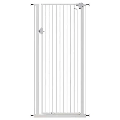 Image of GHCXY Pet Playpens Safety Gates White Indoor Extra Tall Baby Stair Gate Pressure Mounted for Stairs Hallway Doorway Easy Open Staircase Balusters/69 74Cm