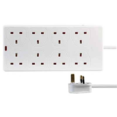 Image of Pro Elec PEL01377 8 Gang Extension Lead, 0.5 m White
