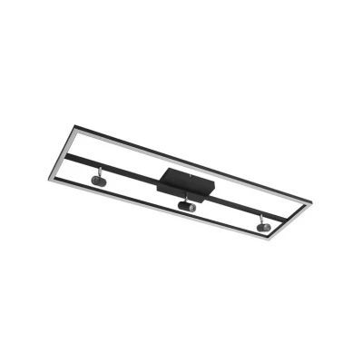 Image of Lucande LED ceiling light Yvor, 99.5 cm, black, swivelling