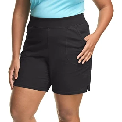 Image of Just My Size Women&#039;s Plus Jersey Short Black 5X