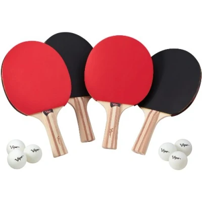 Image of Viper Table Tennis Accessory Set, 4 Rackets/Paddles and 6 Balls