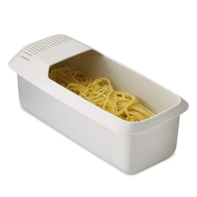 Image of Malsyee Microwave Pasta Cooker with Strainer, Heat Resistant Steamer Spaghetti Noodle Cooker, Dishwasher Safe, Microwaveable, BPA Free
