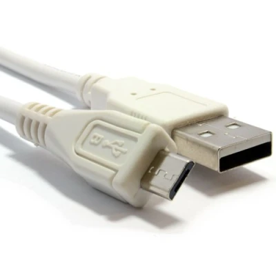 Image of kenable HQ Shielded USB 2.0 A To MICRO B Data and Charging Cable WHITE 5m [5 metres]