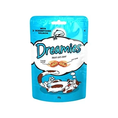 Image of Dreamies Cat Treats with Scrumptious Salmon (60g) Pack of 2