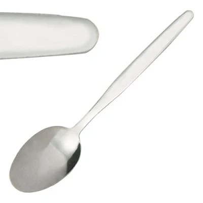 Image of Olympia Kelso Stainless Steel Dessert Spoons (Pack of 12), Silver, 175(L)mm, Table Spoon Set, High Polished 18/0 Steel, Sleek Design, Commercial &amp; Home Use, C120
