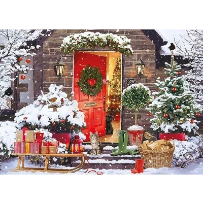 Image of Otter House Gift Jigsaw Puzzle 1000 Piece Christmas Cottage