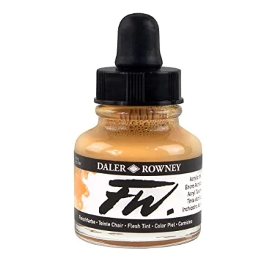Image of Daler Rowney FW Acrylic Ink, Glass Bottle with Dropper, 1oz 29.5 ml, Peach Pink