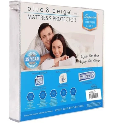 Image of Waterproof Mattress Protector Single 90x200 Breathable Cotton Anti Allergy Fitted Sheet Style