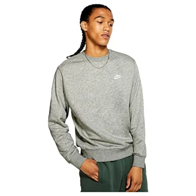 Image of Nike Sportswear CLUB Sweatshirt, Men&#039;s, Size: Medium, Dark grey heather/white