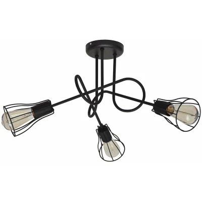 Image of Oxford Multi Arm Semi Flush Ceiling Light Black 56cm