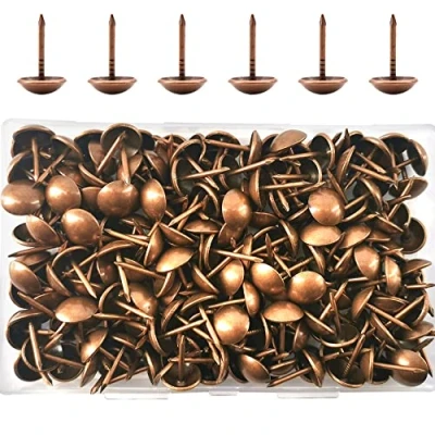 Image of Ruidee 200 PCS Antique Upholstery Tacks,Upholstery Tacks Pins,Furniture Decorative Thumbtacks,Tacks Thumb Push Pins (STD/Red bronze)