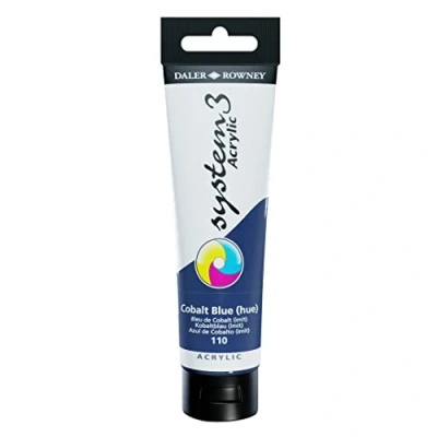 Image of Daler Rowney System3 Acrylic Paint, Plastic Tube, 5.07oz 150 ml, Cobalt Blue Hue