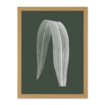 Image of Wee Blue Coo Botanics Hunter Folded Leaf Large Light Oak Framed Art Print Wall Poster 18x24 inch