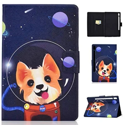 Image of Bspring Case for Samsung Galaxy Tab S6 10.5 2019, Ultra Slim Lightweight Flip Folio Smart Hard Cover Inch Tablet SM T860/T865,Space dog