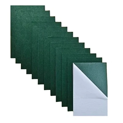 Image of Jtnohx Self Adhesive Felt, 11 Pieces Stiff Sticky Felt for Crafts, 20x30cm Sheets with Backing, Drawer Liner Jewelry Box (Green)
