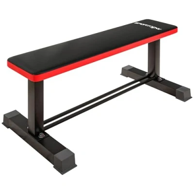Image of SPORTNOW Flat Weight Bench, Bench Press, Workout with Dumbbell Rack, 300KG Capacity, for Home Gym Lifting Training