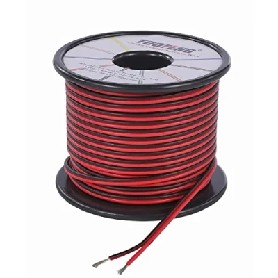 Image of TUOFENG 22 AWG Wire Silicone Insulated Electrical Wires 100 ft/30 m 2 Conductor Parallel 0.32mm² Flexible of Stranded Tinned Copper Wire, Solder Through Quickly