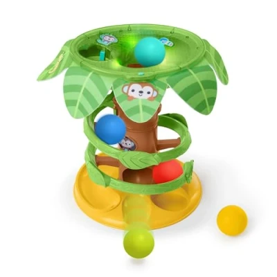 Image of Bright Starts Tropical Twirl Ball Play Toy with Lights &amp; Music, 5 Balls Included, Unisex, 6 Months+
