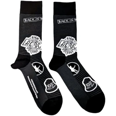 Image of SOCKSHOP Music Collection 1 Pair AC/DC Cotton Socks Icons Black One Size