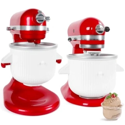 Image of Gdrtwwh Ice Cream Attachment for Kitchenaid Stand Mixer,Ice &amp; Sorbet Gelato Maker,Fits 4.3 Litre Mixer and 4.8 Bowl Lift(Dishwasher Safe)