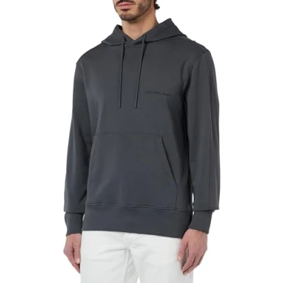 Image of Calvin Klein Jeans Men&#039;s INSTITUTIONAL Hoodie J30J324620, Dark Grey, S