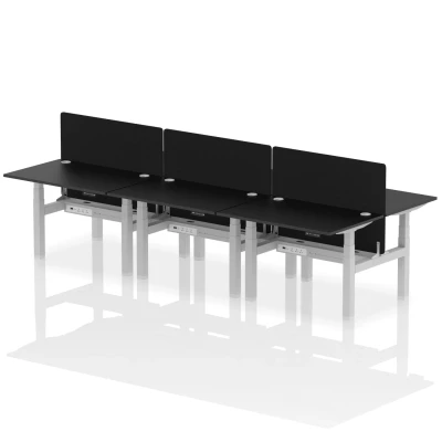 Image of Air B2B 1200x800mm Adjustable 6P Bench Desk CP Black/Silver + Screen