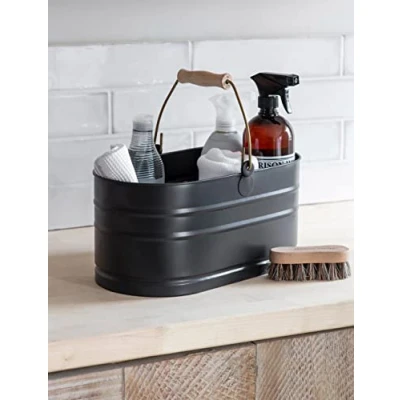 Image of Original Utility Bucket by Garden Trading Crafted in Powder Coated Steel Indoor Use Only H19 X W36 D20cm