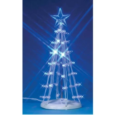 Image of Lemax Christmas Village Silhouette Tree Lit Blue B/O