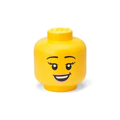 Image of Room Copenhagen LEGO Iconic Storage Head Large, Stackable Box, 8,5 L, Yellow, Happy Boy