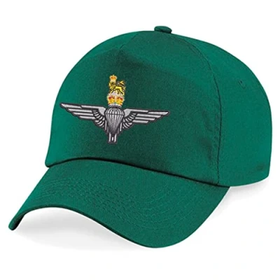 Image of Parachute Regiment Paratrooper Paras Insignia Embroidered Baseball Cap British Army Military Embroidery (Green)