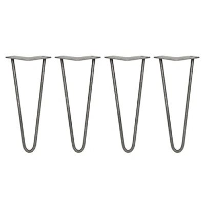 Image of 4 x 12&#039; Hairpin Legs 2 Prong 10mm Raw Steel
