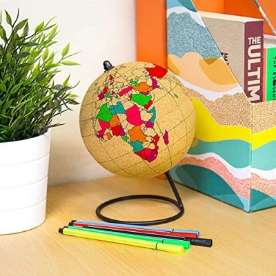 Image of Gift Republic Colour in Cork Globe, Brown