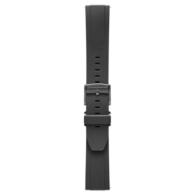 Image of pininfarina FKM Rubber Watch Strap 22mm High Performance Fluoroelastomer Band for Senso Hybrid Smart with Steel Buckle &amp; Quick Release Water Resistant Black Dark Grey