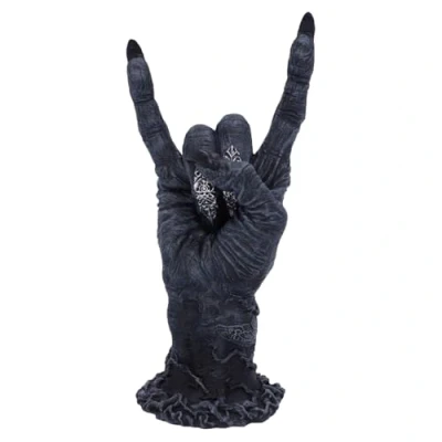 Image of Nemesis Now B5159R0 Baphomet&#039;s Horns Horror Hand Figurine, polyresin, Black and Silver, One Size