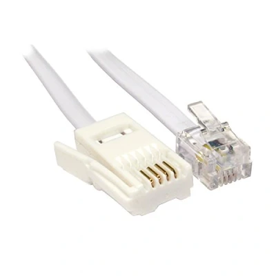 Image of kenable 4 Wire BT Plug to RJ11 Crossover Telephone Cable 2m [2 metres]