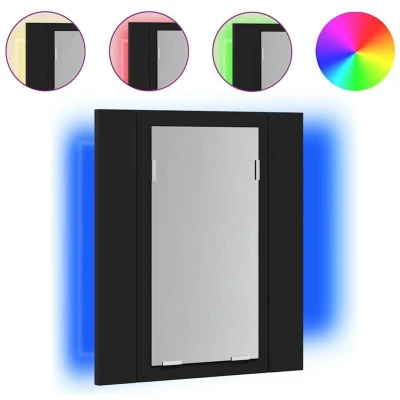 Image of vidaXL LED Bathroom Mirror Cabinet Black 40x12x45 cm Acrylic