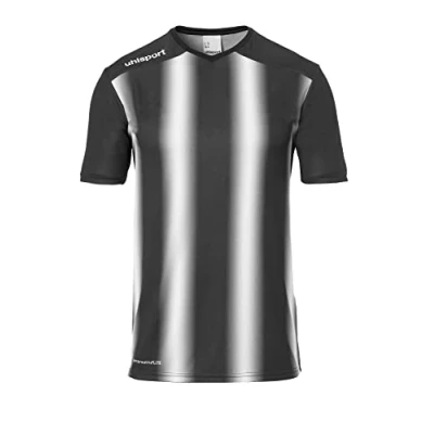 Image of uhlsport Retro Stripe Shirt Short Sleeve Football Jersey in Design for Men and Children Black/White