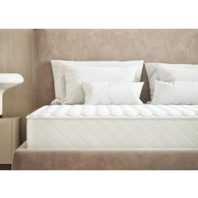 Image of Zebra Quilted Spring Mattress Caravan Size Memory Foam &amp; Bonnell System, Soft Fabric White Bubble Theme, Medium Firmness of L182 x W 60 D18 cm