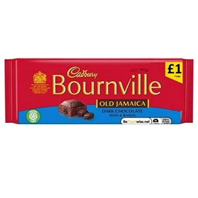 Image of Cadbury £1 Priced Marked Single Chocolate Bar 100g (Bourneville Old Jamaica)