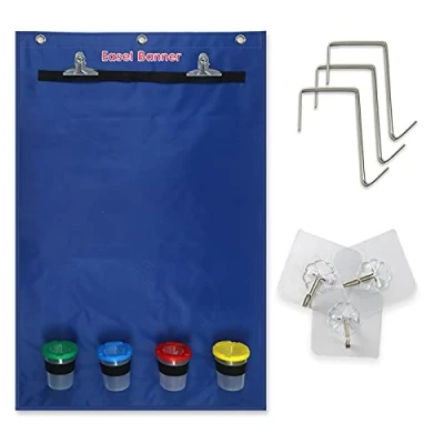 Image of Wall Easel Portable Mounted Hanging Banner for A2 Drawing Paper Note Kids Toy Home Decoration Children Bedroom (Paint Cup+Paper Clip+Hook)