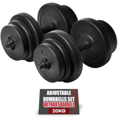 Image of Gallant 20kg Adjustable Dumbbells Pair, Free Weights Set for Weight Lifting Strength Training Home Gym Equipment Hand Dumbbell Sets Men &amp; Women