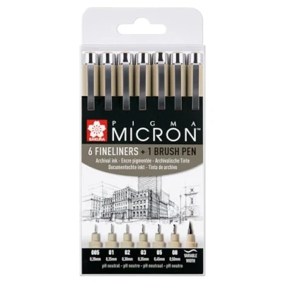 Image of Manga Set Sakura Koi Coloring Brush Pens. Water based Fine Point Plastic Pens of (2 x 24) 48.Made in Japan