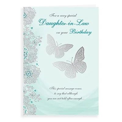 Image of Piccadilly Greetings Regal Publishing Classic Birthday Card Daughter In Law 9 x 6 inches C80952, Sea Green