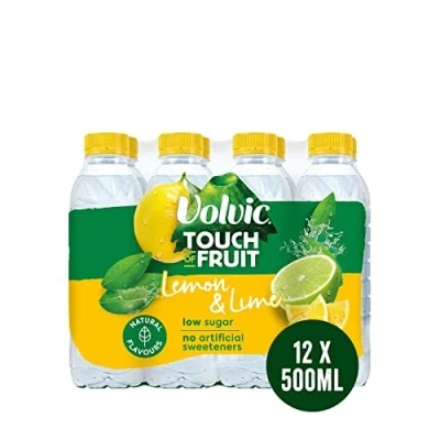 Image of Volvic Touch of Fruit Low Sugar Lemon &amp; Lime Natural Flavoured Water ,12 x 500ml