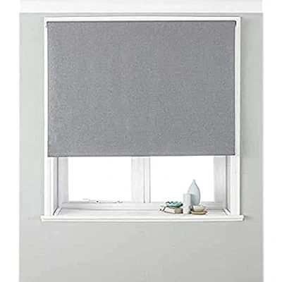 Image of Riva Home Eclipse Blackout Roller Blind, Polyester, Silver, 91 x 162cm